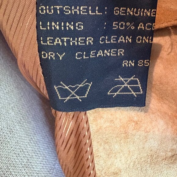 Rem Garson Vintage Camel Leather Suede Jacket Size S - Picture 8 of 9